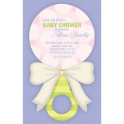 Baby Shower Invitations, Sweet Rattle Pink, Paper So Pretty